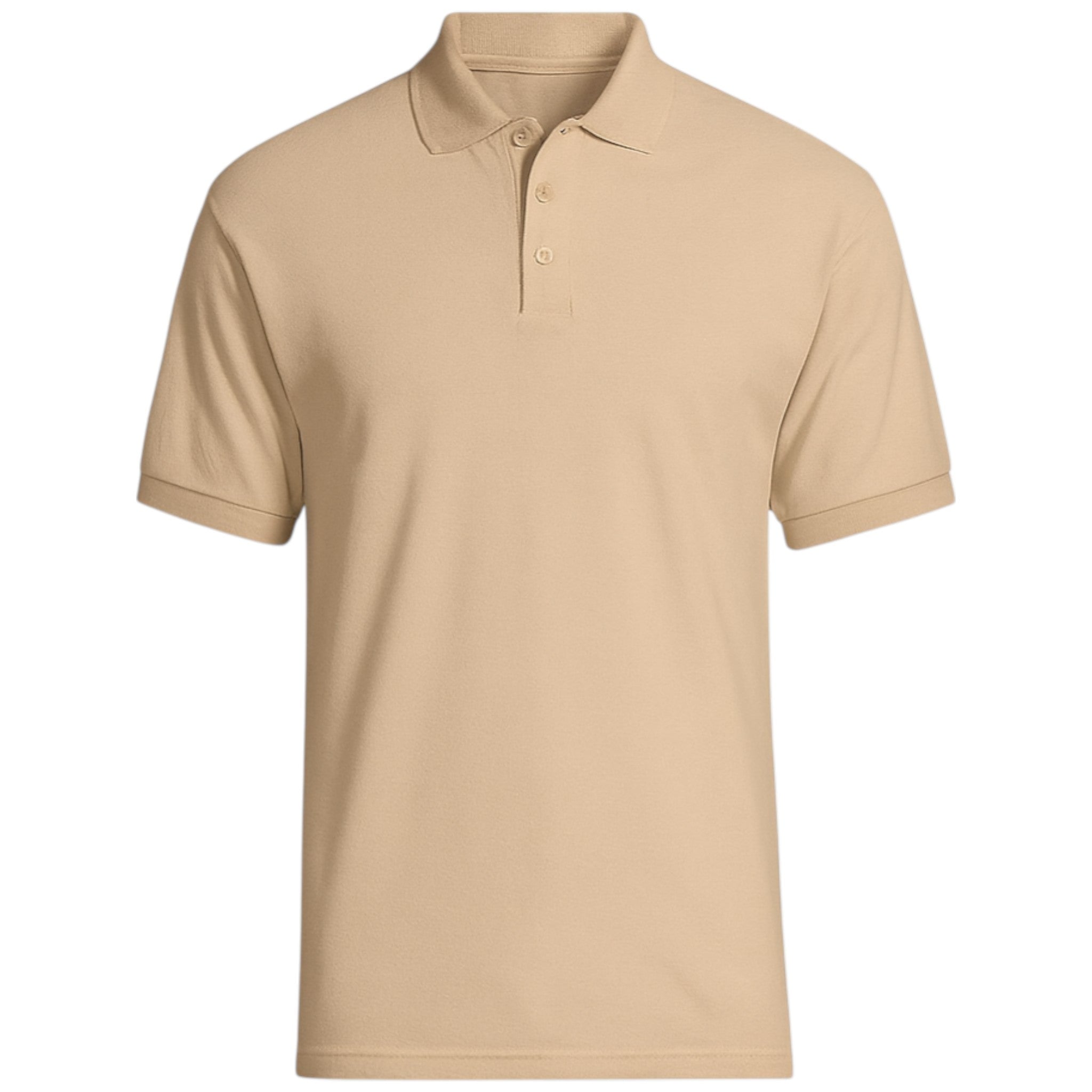 Men's light khaki short-sleeve men's polo shirt with classic collar